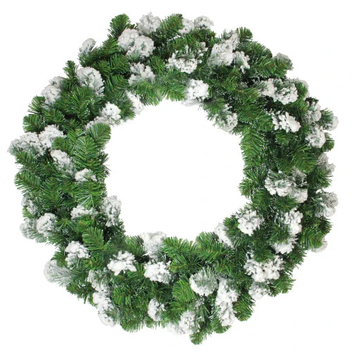 24" Snowy Colorado Pine Flocked Artificial Christmas Wreath - Unlit 3 24" Snowy Colorado Pine Flocked Artificial Christmas Wreath - Unlit