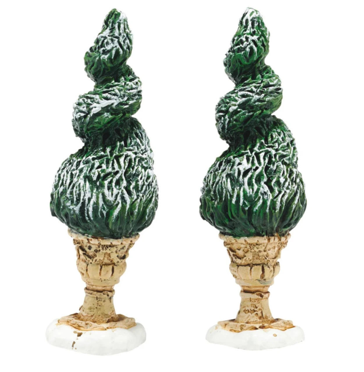Department 56 Set Of 2 Green And Beige Tudor Gardens Spiral Shrubs Village Accessory 3" 3 Department 56 Set Of 2 Green And Beige Tudor Gardens Spiral Shrubs Village Accessory 3"
