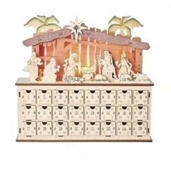 10.75" LED Nativity Countdown 24 Drawers - Battery Operated