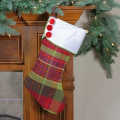 Northlight 19" Multi-Color Plaid Christmas Stocking With Green And Yellow Trim And Red Buttons -Ornaments Store 19tncqqxmevspqtnjrmge9b5plkhsokf 52247.1665433296
