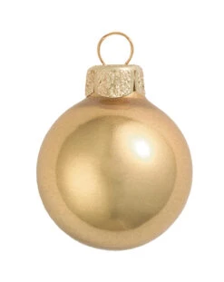 2ct Gold Metallic Glass Christmas Ball Ornaments 6" (150mm)
