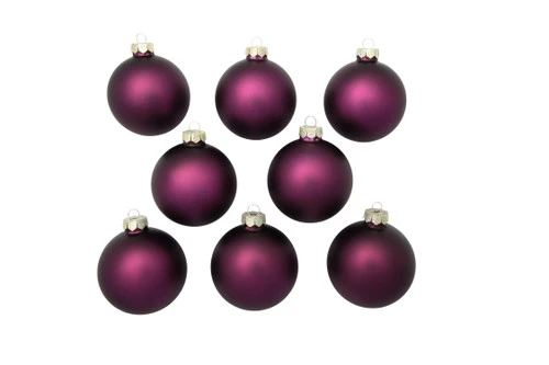 8ct Purple Matte Finish Christmas Ball Ornaments 3.25" (80mm) 5 8ct Purple Matte Finish Christmas Ball Ornaments 3.25" (80mm) - Image 3