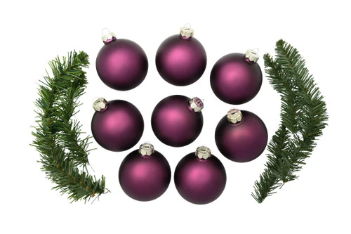 8ct Purple Matte Finish Christmas Ball Ornaments 3.25" (80mm) 4 8ct Purple Matte Finish Christmas Ball Ornaments 3.25" (80mm) - Image 2