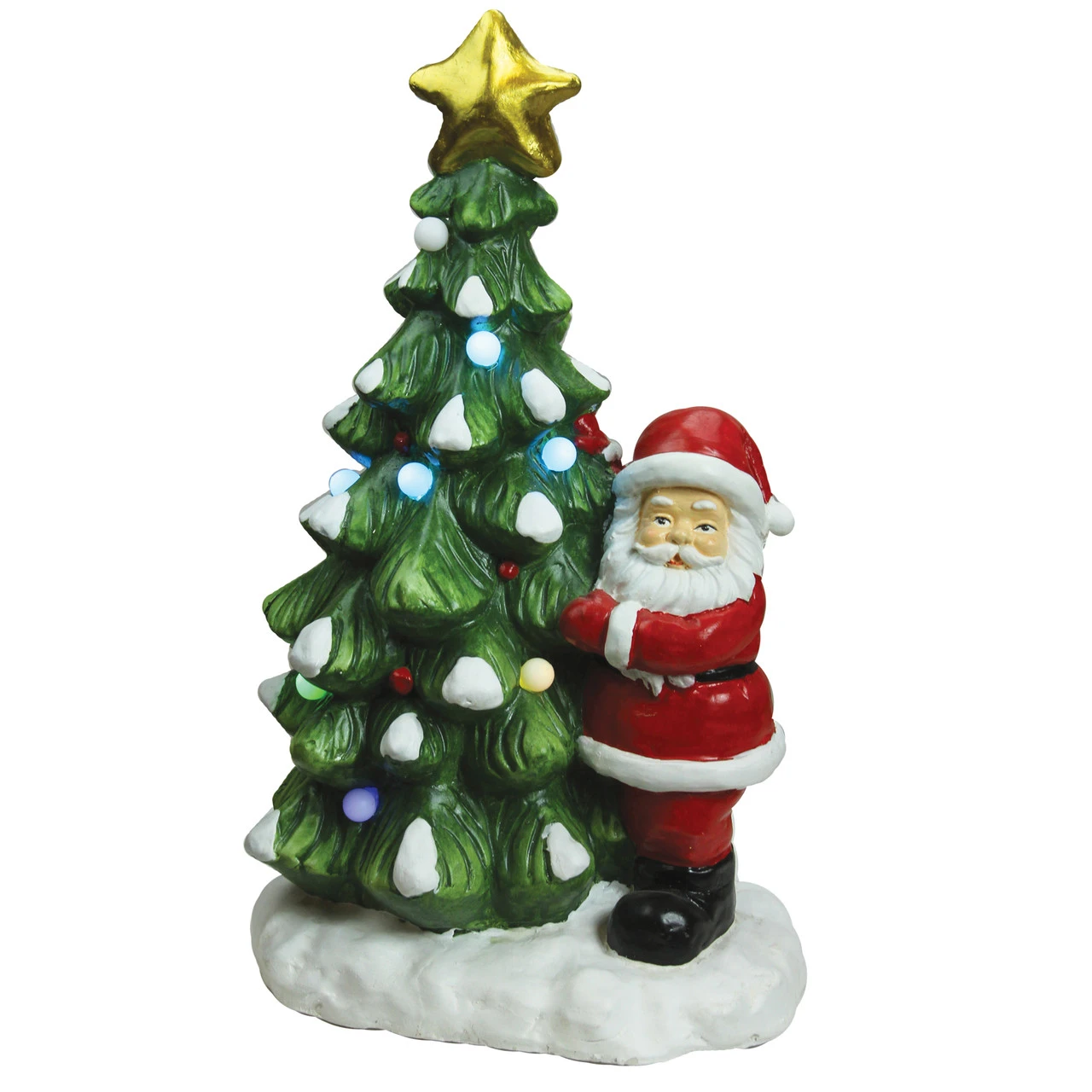 Northlight 21.25" Green And White LED Lighted Musical Santa With Christmas Tree Tabletop Figurine 3 Northlight 21.25" Green And White LED Lighted Musical Santa With Christmas Tree Tabletop Figurine