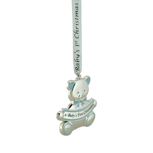 Northlight 3" Blue And Silver Teddy Bear Christmas Ornament 4 Northlight 3" Blue And Silver Teddy Bear Christmas Ornament - Image 2