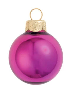 40ct Soft Rose Pink Shiny Glass Christmas Ball Ornaments 1.25" (30mm)