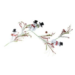 5' Green And Red Snowmen With Berries Artificial Christmas Garland - Unlit