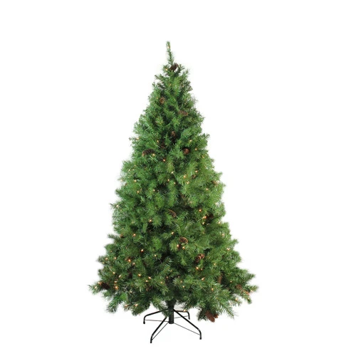 Northlight 7.5' Pre-Lit Green Medium Pine Artificial Christmas Tree - Clear Lights 3 Northlight 7.5' Pre-Lit Green Medium Pine Artificial Christmas Tree - Clear Lights