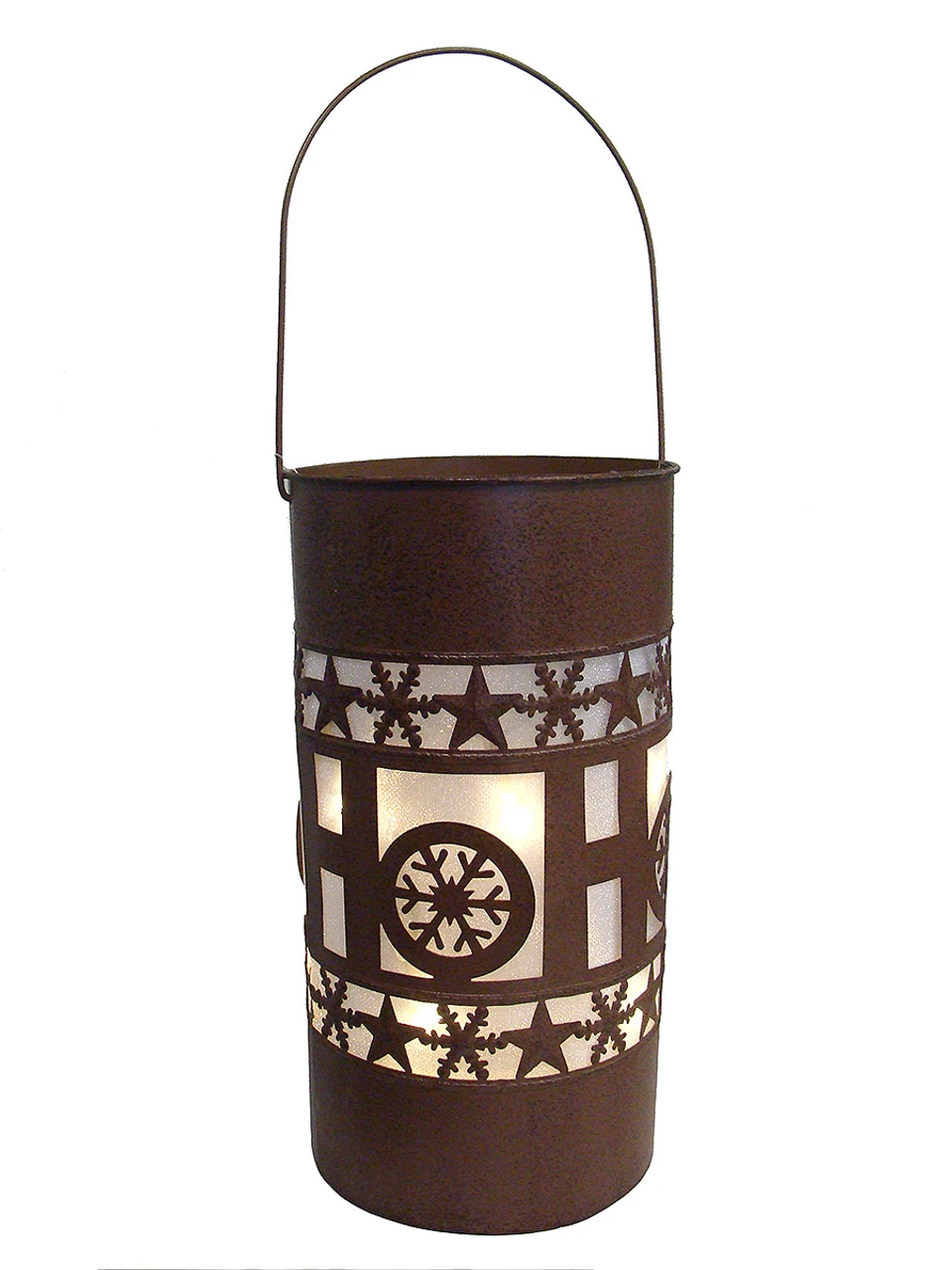 15" Brown Shimmering LED Lighted "Ho Ho Ho" Battery Operated Christmas Lantern 3 15" Brown Shimmering LED Lighted "Ho Ho Ho" Battery Operated Christmas Lantern