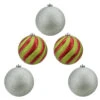 Northlight 5ct Yellow And Silver Shatterproof 2-Finish Christmas Ball Ornaments 6" (152mm)
