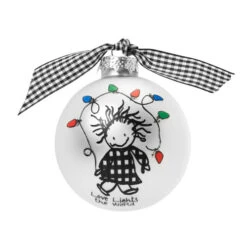 "Love Lights The World" Glass Christmas Ball Ornament 2.75" (70mm)