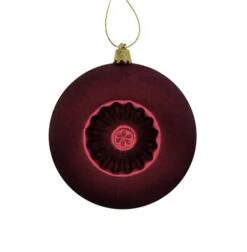 6ct Burgundy Red Retro Reflector Shatterproof Matte Christmas Ball Ornaments 4" (100mm)