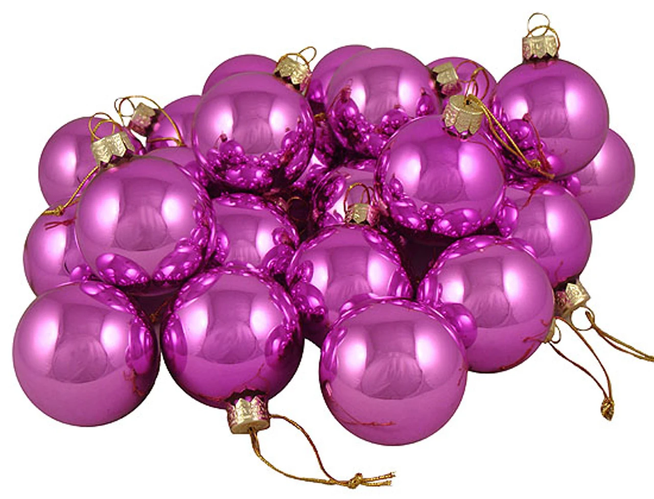 48ct Pink Lollipop Shiny Glass Christmas Ball Ornaments 2" (50mm) 3 48ct Pink Lollipop Shiny Glass Christmas Ball Ornaments 2" (50mm)
