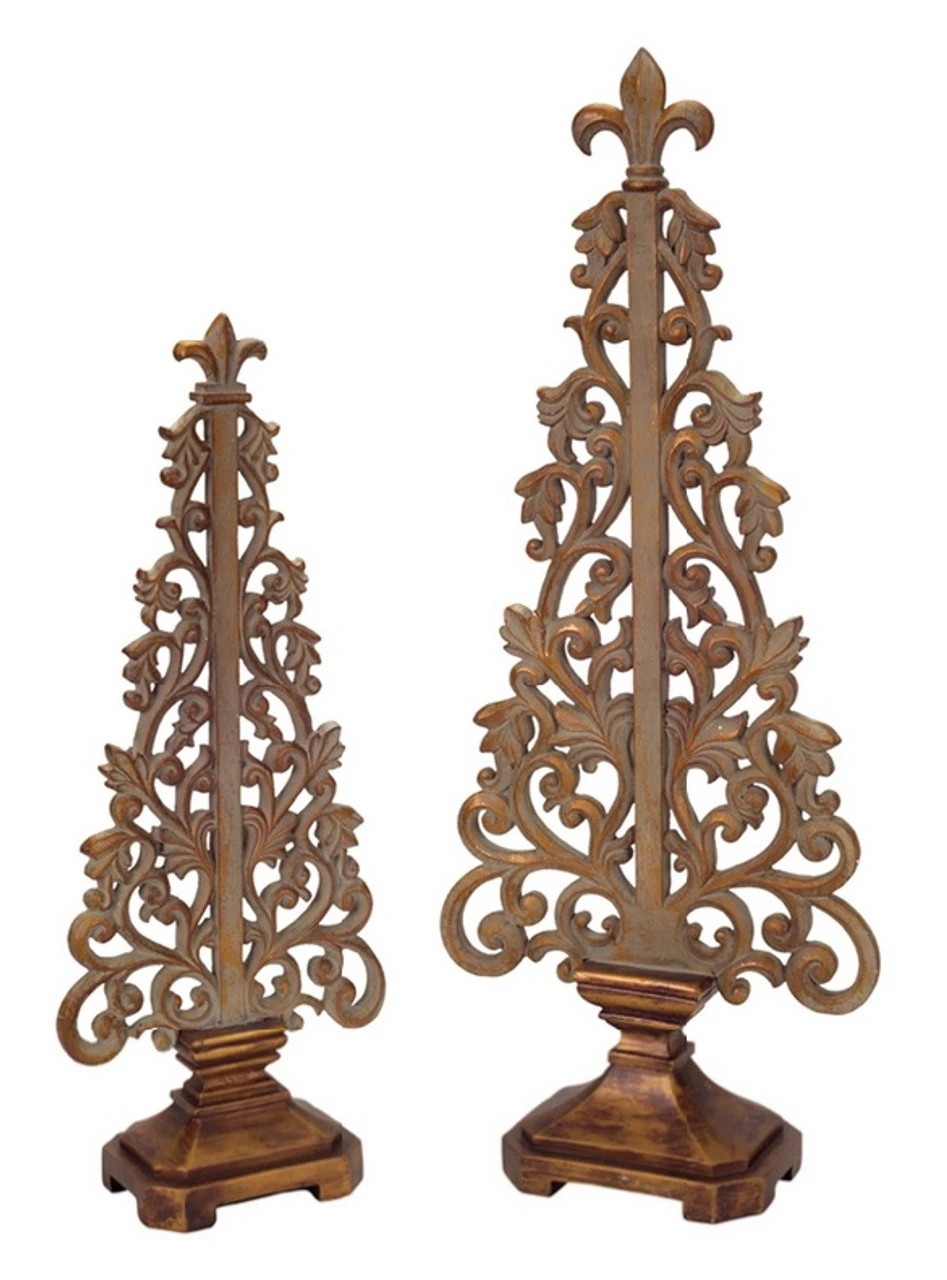 Melrose Set Of 2 Bronze Vine Tree Christmas Tabletop Decors 19.5" 3 Melrose Set Of 2 Bronze Vine Tree Christmas Tabletop Decors 19.5"