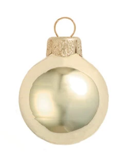 40ct Champagne Gold Shiny Glass Ball Christmas Ornaments 1.25" (30mm)