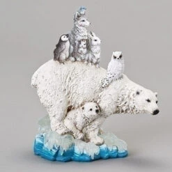 8.75" Polar Animal Pile Figurine Decoration