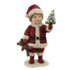5" Santa"s Little Helper Child With Mini Tree Christmas Figurine Decoration