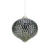 4.75" Gray And Silver Rivet Gem Glass Onion Christmas Ornament