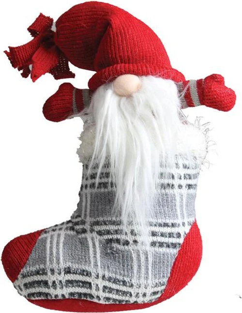 Northlight 10" Gray And Red Tristan Gnome In Christmas Stocking Tabletop Figure 5 Northlight 10" Gray And Red Tristan Gnome In Christmas Stocking Tabletop Figure - Image 3
