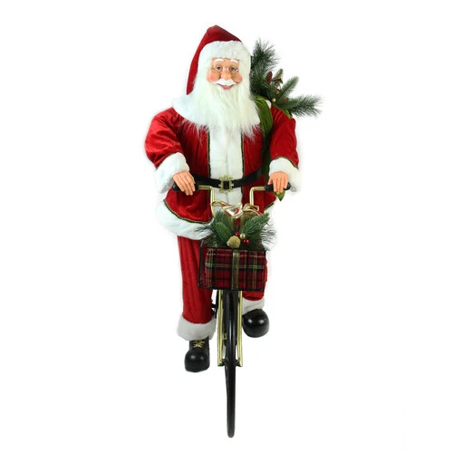 Northlight 42" Traditional Santa Claus Riding A Bicycle Commercial Christmas Decoration 4 Northlight 42" Traditional Santa Claus Riding A Bicycle Commercial Christmas Decoration - Image 2