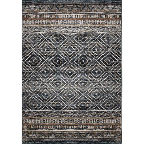 8' X 11' Blue And Bronze Moroccan Print Area Throw Rug 3 8' X 11' Blue And Bronze Moroccan Print Area Throw Rug