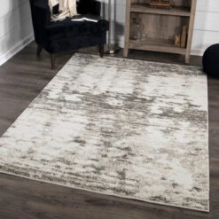 9' X 13' Gray And Ivory Abstract Print Area Throw Rug -Ornaments Store adagio 8230 rada natural rs 24850.1587645150