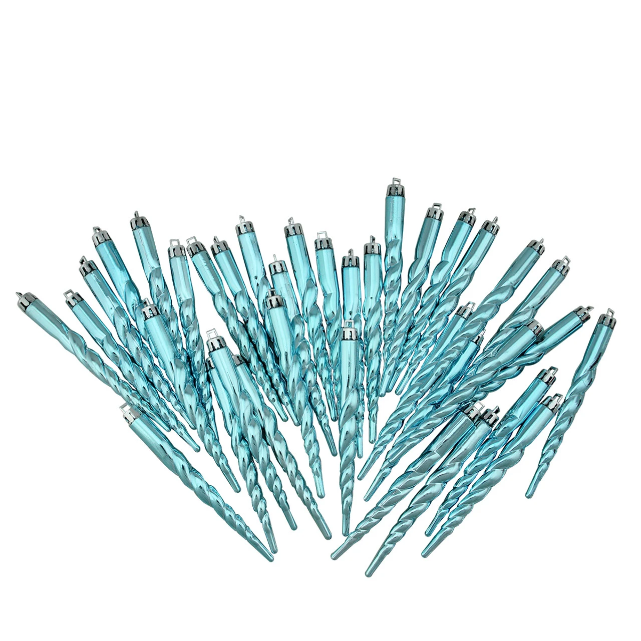 Northlight 36ct Shiny Turquoise Blue Shatterproof Icicle Christmas Ornaments 5" 3 Northlight 36ct Shiny Turquoise Blue Shatterproof Icicle Christmas Ornaments 5"
