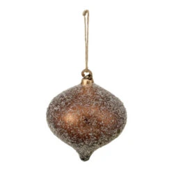 6" Bronze Iced Glass Onion Christmas Ornament