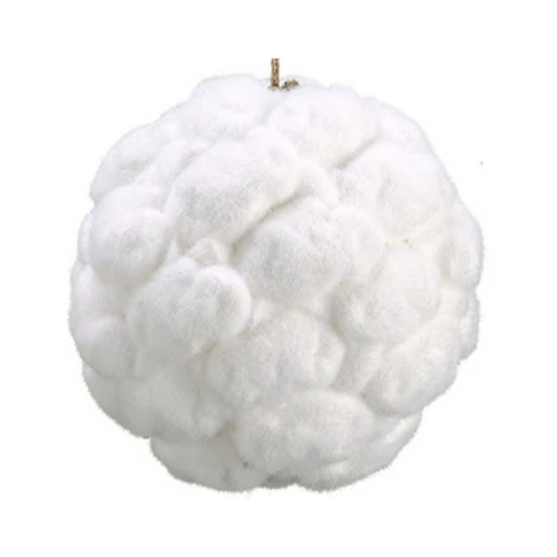 White Snow Ball Moss Christmas Ball Ornament 8" (200mm) 4 White Snow Ball Moss Christmas Ball Ornament 8" (200mm) - Image 2