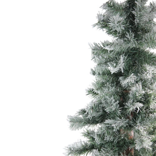 7' Unlit Slim Frosted And Glittered Woodland Alpine Artificial Christmas Tree 4 7' Unlit Slim Frosted And Glittered Woodland Alpine Artificial Christmas Tree - Image 2
