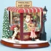 Roman Set Of 2 Red Amusements LED Lighted Animated Musical Santa's North Pole Christmas Toy Shop 9"
