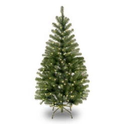 Christmas Central 4" Pre-Lit Aspen Spruce Artificial Christmas Tree - Clear Lights