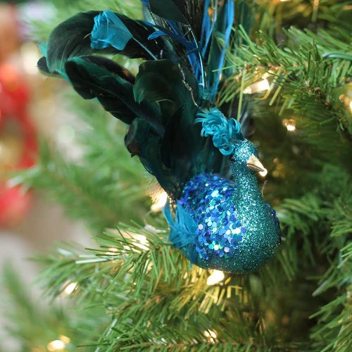 Northlight 10" Turquoise Blue And Green Peacock Clip-On Christmas Ornament 6 Northlight 10" Turquoise Blue And Green Peacock Clip-On Christmas Ornament - Image 4