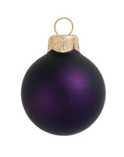 2ct Purple Matte Glass Christmas Ball Ornaments 6" (152mm)