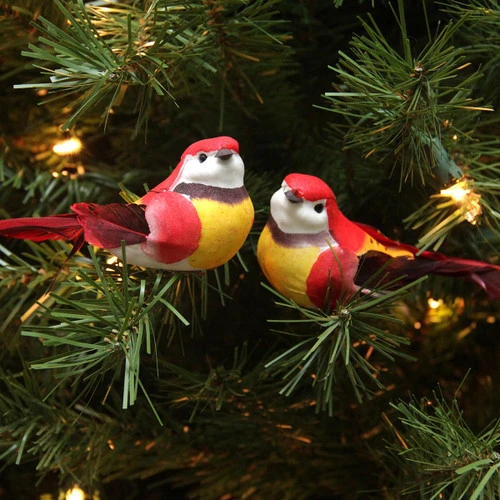 Northlight 12ct Red And Yellow Bird Christmas Ornaments 5.25" 4 Northlight 12ct Red And Yellow Bird Christmas Ornaments 5.25" - Image 2
