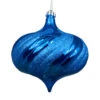 4ct Lavish Blue Shatterproof Shiny Onion Drop Christmas Ornaments 5.75" (146mm)