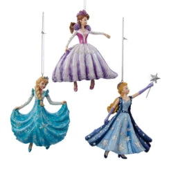 4.5" Pretty As A Princess Purple Glitter Dancing Princess Christmas Ornament