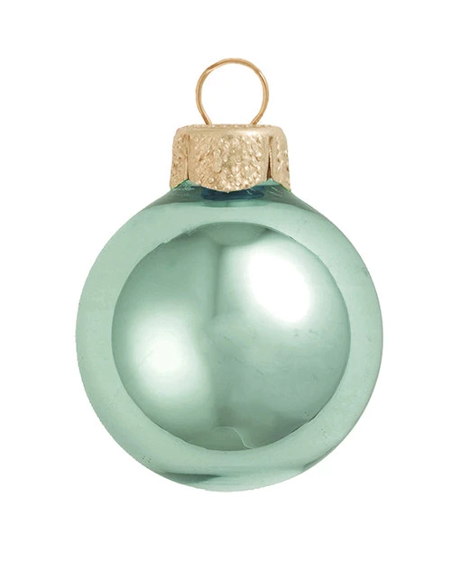 8ct Shale Green Glass Shiny Christmas Ball Ornaments 3.25" (80mm) 4 8ct Shale Green Glass Shiny Christmas Ball Ornaments 3.25" (80mm) - Image 2