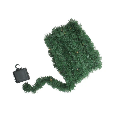 18' X 2.5" Pre-Lit Pine Artificial Christmas Garland - Warm White Dura-Lit Lights 4 18' X 2.5" Pre-Lit Pine Artificial Christmas Garland - Warm White Dura-Lit Lights - Image 2