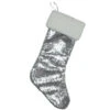 Northlight 18" Silver Sequins With A White Faux Fur Trim Christmas Stocking -Ornaments Store bxuybbwmwr8xbhexbmxo9ivksod5ehbs 05800.1665610748