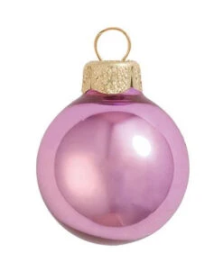 40ct Rosewood Pink Shiny Glass Christmas Ball Ornaments 1.5" (40mm)