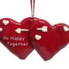 Roman Club Pack Of 24 Red And White "So Happy Together" Hearts Valentine's Day Ornaments 4.25"