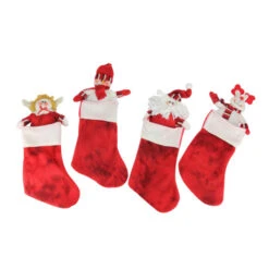 Pack Of 10 Red Christmas Stocking And Gift Bag Set 14.5" 8 Pack Of 10 Red Christmas Stocking And Gift Bag Set 14.5" -Ornaments Store cmi 22101 1201 32957.1588350476