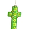 7" Green Celtic Cross Hand Blown Glass Hanging Figurine Ornament -Ornaments Store cobaned359 31084.1687961438
