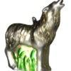 4.5" Gray And White Howling Timberwolf Hand Blown Glass Hanging Figurine Ornament -Ornaments Store cobaned385 47166.1687961440