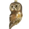 3.5" Bronze Color Northern Saw Whet Owl Hand Blown Glass Hanging Figurine Ornament -Ornaments Store cobaned395 54671.1687961440