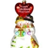 6.5" White And Red "First Christmas Together Ornament" Snowman Hand Blown Glass Figurine Ornament -Ornaments Store cobanee125 05575.1687961438
