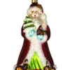 5.5” Red And White Father Christmas With Bunnies Hand Blown Glass Hanging Figurine Ornament -Ornaments Store cobanee381 21246.1687961439
