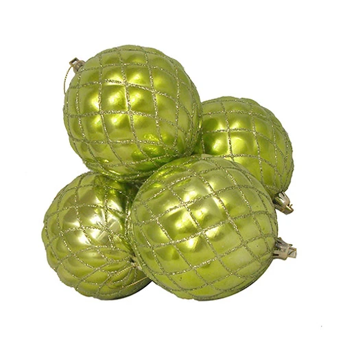 4ct Kiwi Green Shatterproof 2-Finish Christmas Ball Ornaments 3.75" (90mm) 3 4ct Kiwi Green Shatterproof 2-Finish Christmas Ball Ornaments 3.75" (90mm)