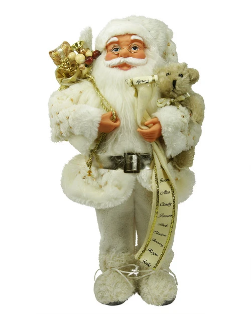 16" White And Gold Nordic Santa Claus Christmas Figurine 3 16" White And Gold Nordic Santa Claus Christmas Figurine